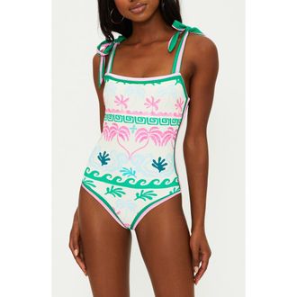 Beach Riot Shona One-Piece Swimsuit in Tropical Palm at Nordstrom Rack, Size X-Small