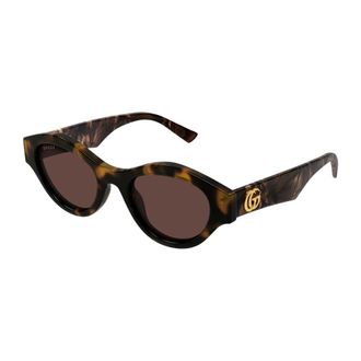 Gucci Zonnebril met kattenoogmontuur - Dames - Accessoires - Bruin - Maat: 51 MM