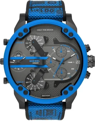 Diesel Accessoires, Heren, Zwart, ONE Size, Nylon, Mr. Daddy 2.0 Chronograph Horloge