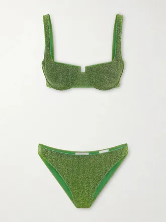 Os&eacute;ree Bikini A Balconcino Metallizzato Lumi&egrave;re - Verde
