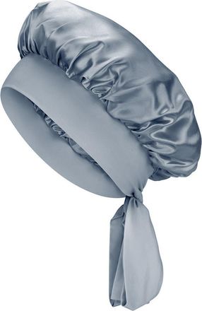 Blissy Bow Mulberry Silk Bonnet in Ash Blue at Nordstrom