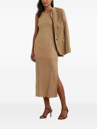 Lauren Ralph Lauren Opengebreide midi-jurk - Beige