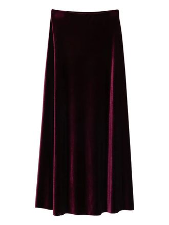 Blanca Vita velvet-texture midi skirt - Purple