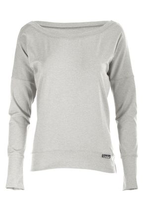 Winshape Oversize-Shirt WINSHAPE Longsleeve WS2, Damen, Gr. XL, grau (grau melange), 48% Baumwolle, 48% Polyester, 4% Elasthan, U-Boot-Ausschnitt, Shirts Overs