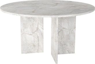 Vente-Unique Tavolo da pranzo rotondo 6 persone Effetto marmo bianco - TOPANIA