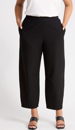 Eileen Fisher Arched Ankle Pants in Black at Nordstrom, Size 1X