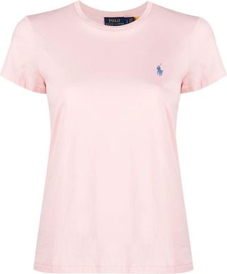 Polo Ralph Lauren Polo Pony-embroidered T-shirt - women - Cotton - S - Pink