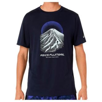 Asics Fujitrail Logo S/S Top Laufshirt f&uuml;r Herren | blau