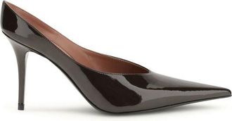 Amina Muaddi Calf Leather Bos Taurus Platform Womens Pumps