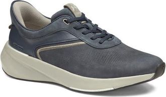 Johnston & Murphy Surge U-Throat Embossed Sneaker in Navy Full Grain/Nubuck at Nordstrom, Size 11.5