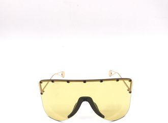 Gucci Gold Shield Sunglasses With Stud Womens Details (Pre-Owned)