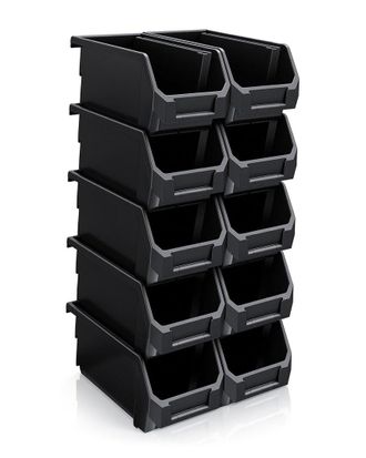 Sorbus Medium Stackable Garage Storage Bins - Set Of 10