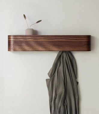 No Brand Perchero De Pared Perchero Moderno Con Ganchos Ocultos Perchero De Chapa De Madera Maciza Madera De Nogal