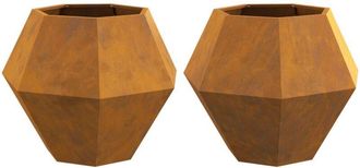 vidaXL Jardinera 2 Pcs Oxidado 75 X 75 X 60 Cm Acero Autopatinable Vidaxl