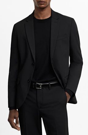 Mango Superslim Fit Black Stretch Sport Coat at Nordstrom, Size 36