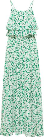 Faina Maxi-jurk met bloemenprint Dames Groen Wit