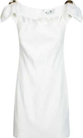 Elisabetta Franchi White Scoop Neck Mini Dress