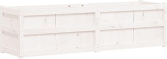 vidaXL Jardinera De Madera Maciza De Pino Blanca 180x50x50 Cm Vidaxl