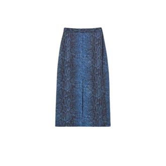 Twinset Falda Midi Estampado Pit&oacute;n - Skirts - Mujer - Azul - M