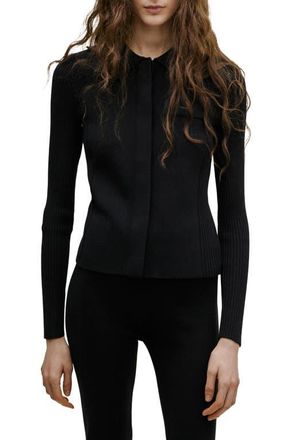 Mango Pocket Cotton Cardigan in Black at Nordstrom, Size X-Small