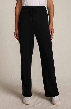 Lands End Sport Knit High Rise Pull On Relaxed Straight Leg Pants in Black at Nordstrom, Size X-Large P