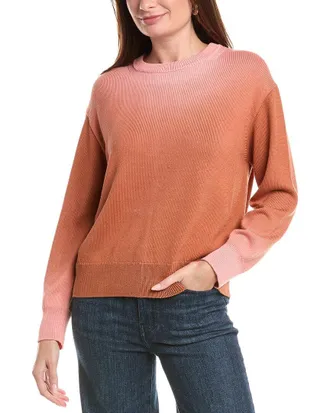 Lafayette 148 New York Ombre Crewneck Silk-Blend Sweater