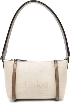 Chlo&eacute; Beige Zijde & Nylon Tassen - Dames - Schoudertassen - Beige - ONE Size - Nylon - Tassen