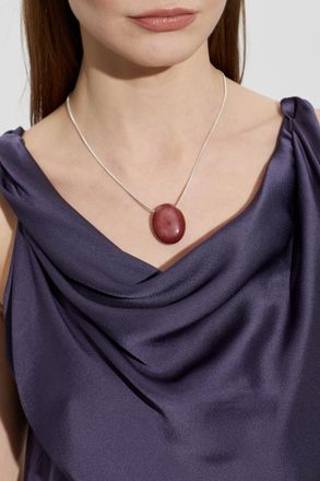 LI&Eacute; STUDIO Julia Necklace With Semi-precious Stone, Womens, Silver