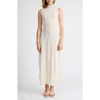 Extro&Vert Heidi Stretch Lace Sleeveless Maxi Dress in White at Nordstrom, Size X-Small