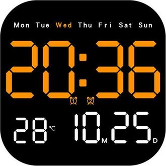 OEM Reloj Multifuncional Led Electr&oacute;nico, Reloj De Pared Para Sala De Estar, Reloj Despertador Multifuncional Colgante Y De Pie - Naranja