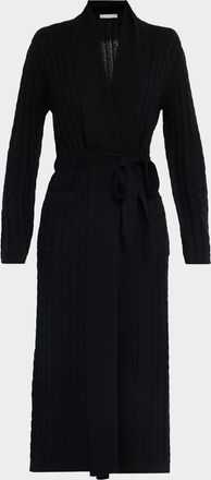 Neiman Marcus Cashmere Cable-Knit Robe