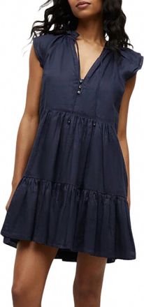 Veronica Beard Womens Zee Linen Dress In Marine
