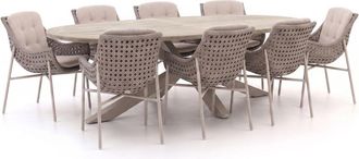 Manifesto Furniture + 10% kassakorting | Manifesto Novara/ROUGH-Y Ellips 240cm dining tuinset 9-delig