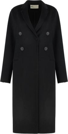Tory Burch Wollen Jas - Dames - Mantel - Zwart - XS - Wol - Jassen