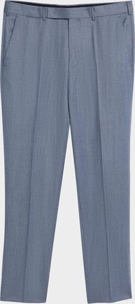 Ermenegildo Zegna Mens Cavalry Twill Sharkskin Flat-Front Trousers