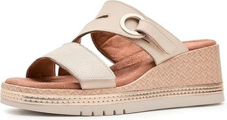 Clarks Kidiki Cove Womens Wedge Shoes Cream Leather : 8.5 B - Medium