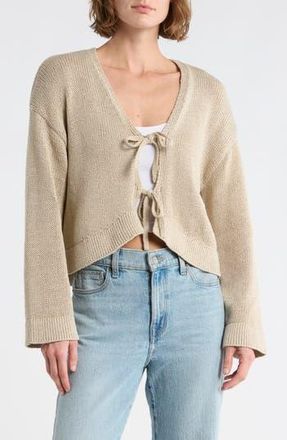 1.State Front Tie Cardigan in Birch at Nordstrom Rack, Size X-Large
