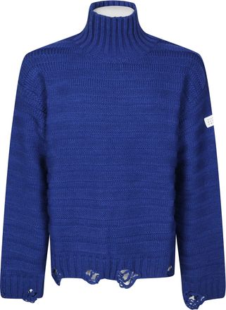 Maison Margiela Distressed High Turtleneck Knit Sweater