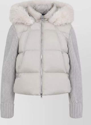Moose Knuckles down quilted hooded parka coat