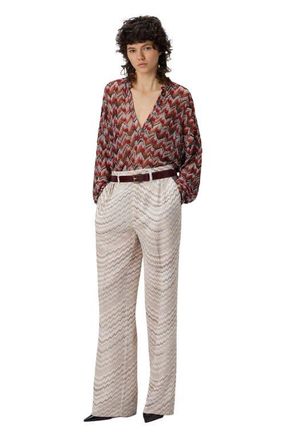 Missoni Mid-rise Tailored Pants With Zigzag Pattern in White at Nordstrom, Size 42 It