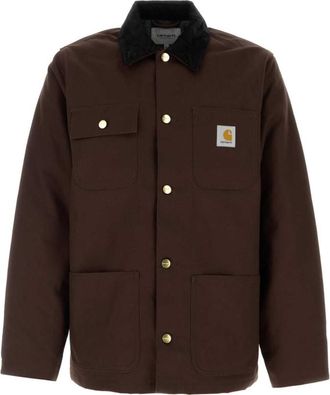Carhartt Work in Progress Brown Logo Corduroy Collar Jacket