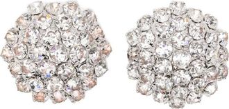 Self Portrait crystal flower earrings - Zilver