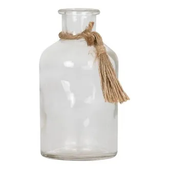 Foreside Home And Garden Natural Glass & Jute Bud Vase in Clear at Nordstrom