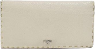 Fendi Beige Sand Leather Long Wallet (Bi-Fold) (Pre-Owned)