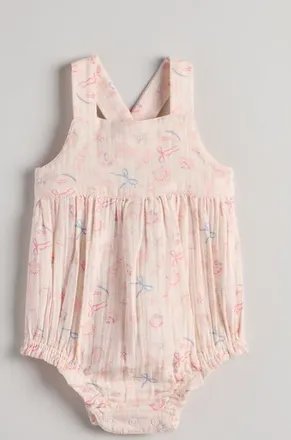 Nordstrom Printed Cotton Bubble Romper in Pink Heaven Seashells at Nordstrom, Size 12M