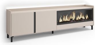 Skraut Home Skraut Home - Mueble Tv, Televisi&oacute;n, Muebles De Sal&oacute;n, Almacenaje, 212x35x61cm, Para Tv Hasta 80, Chimenea El&eacute;ctrica Xxl, Dise&ntilde;o Industrial, Led, Esti
