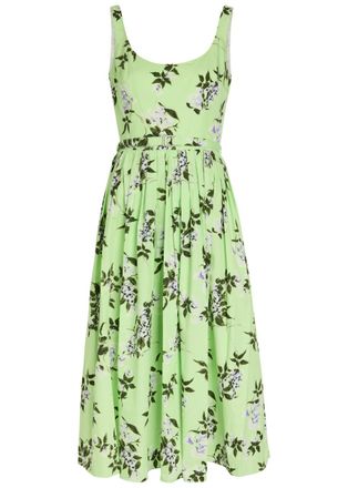 Emilia Wickstead Eglantine Floral-print Midi Dress - Green - 14 (UK14 / L)
