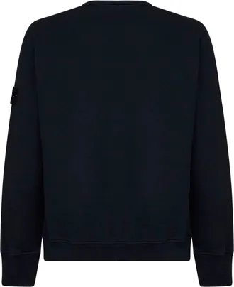 Stone Island Mens Crewneck Sweatshirt Organic Cotton Blue Sweatshirts Sweater