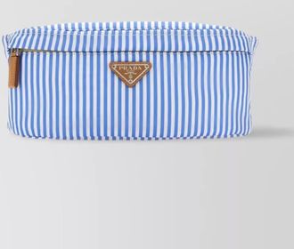Prada striped re-nylon belt bag with leather trim