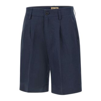 Woolrich Casual Shorts, female, Blue, Size: W32 Lyocell Linen Shorts